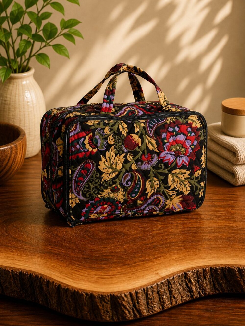 Vera Bradley Ultimate Travel Case Midnight Garden Paisley Premium Cotton NWT